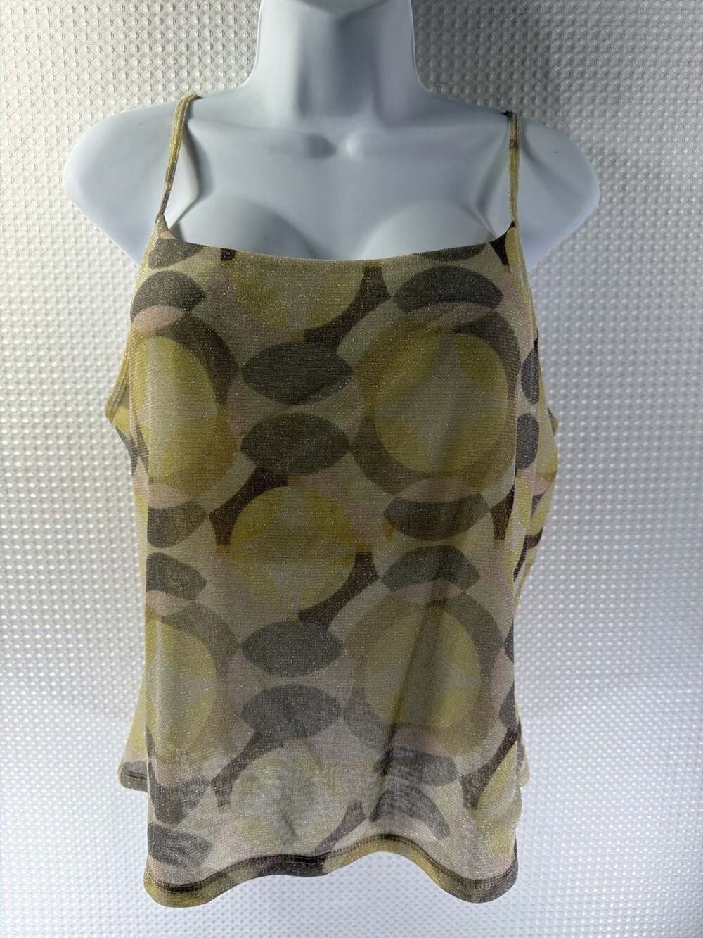 New York & Company Intimates Shimmery Geometric Pattern Camisole Tank Top